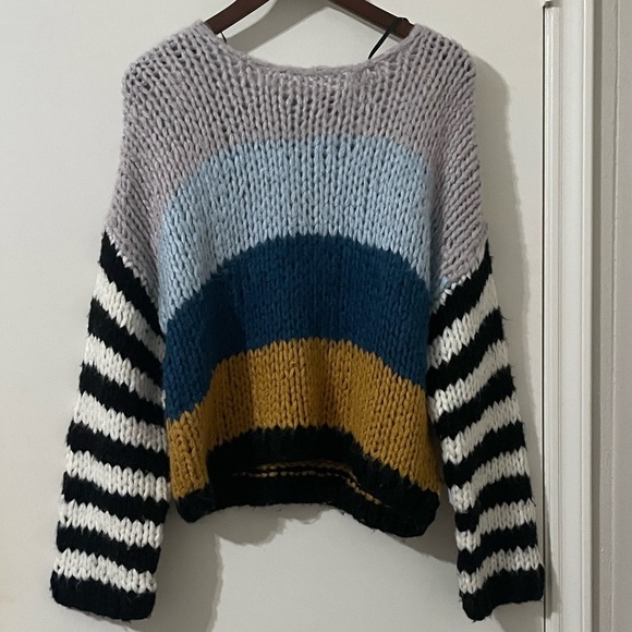 Blank NYC Mixed Signals Chunky Knit Striped Multicolored Sweater Size XS - Picture 3 of 6